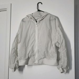 White windbreaker